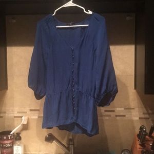 Navy Blouse Button Down